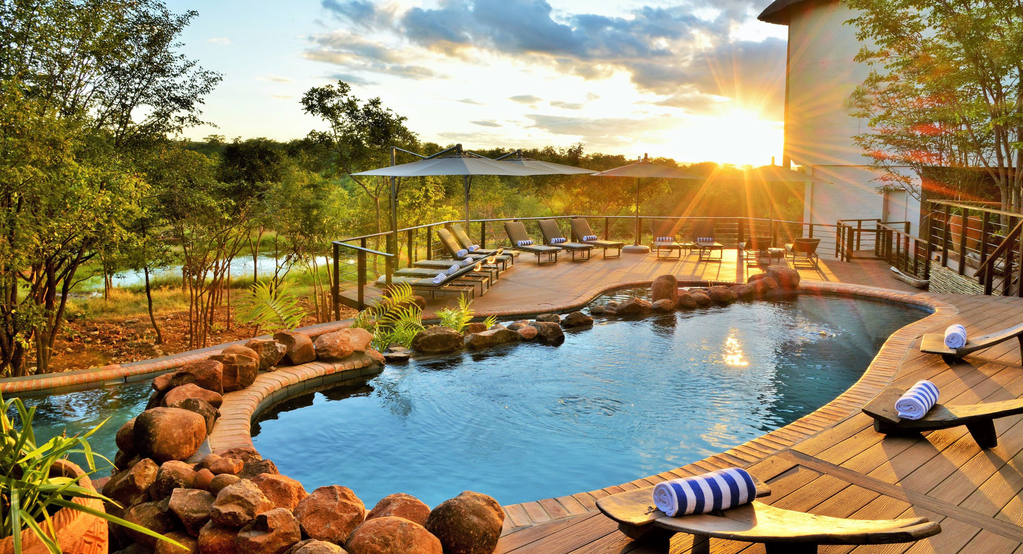 New swimming pool at Victoria Falls Safari Club