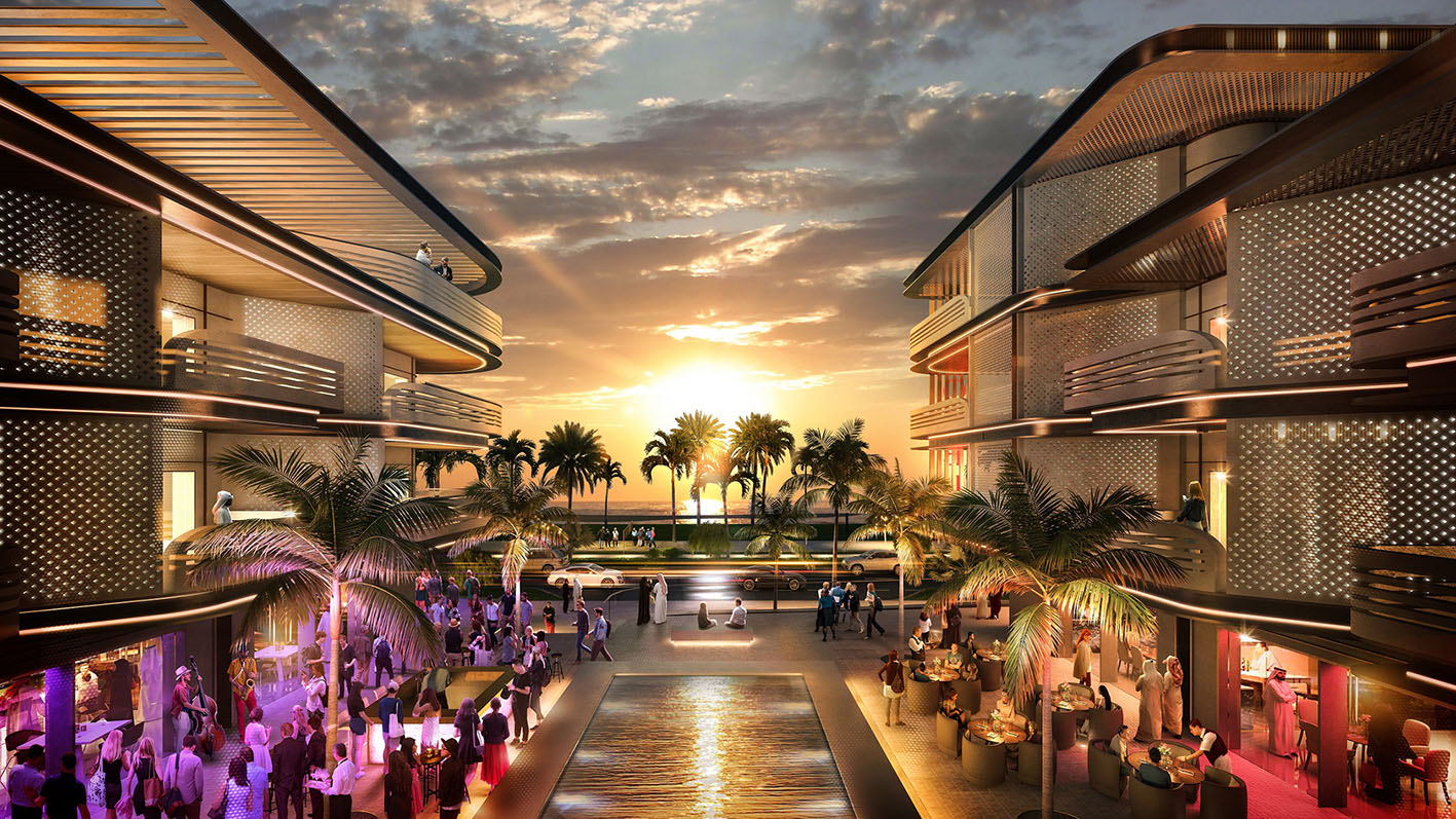 Bilaj Al Jazayer Bahrain - Sunset View. Rendering