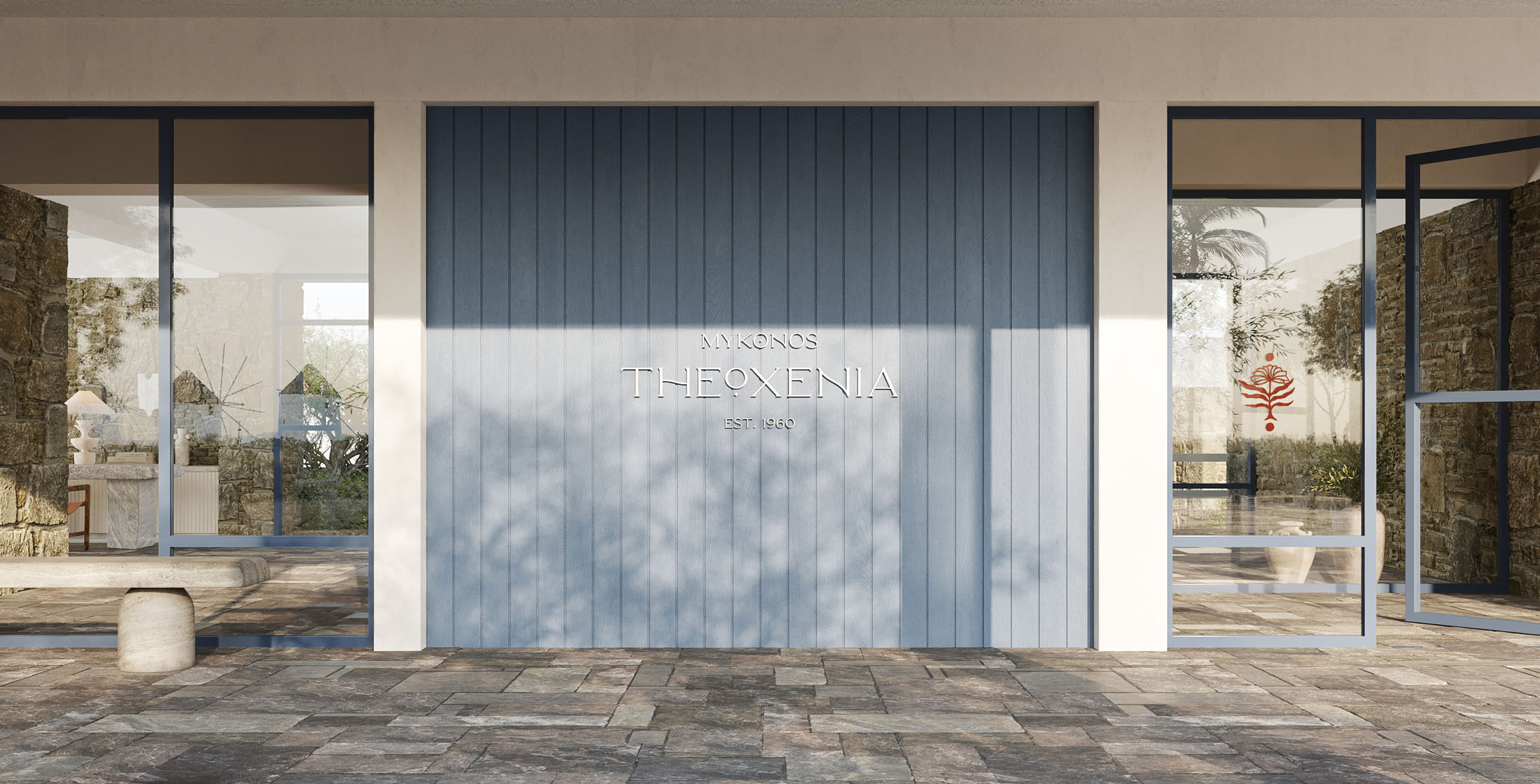 Mykonos Theoxenia. Entrance