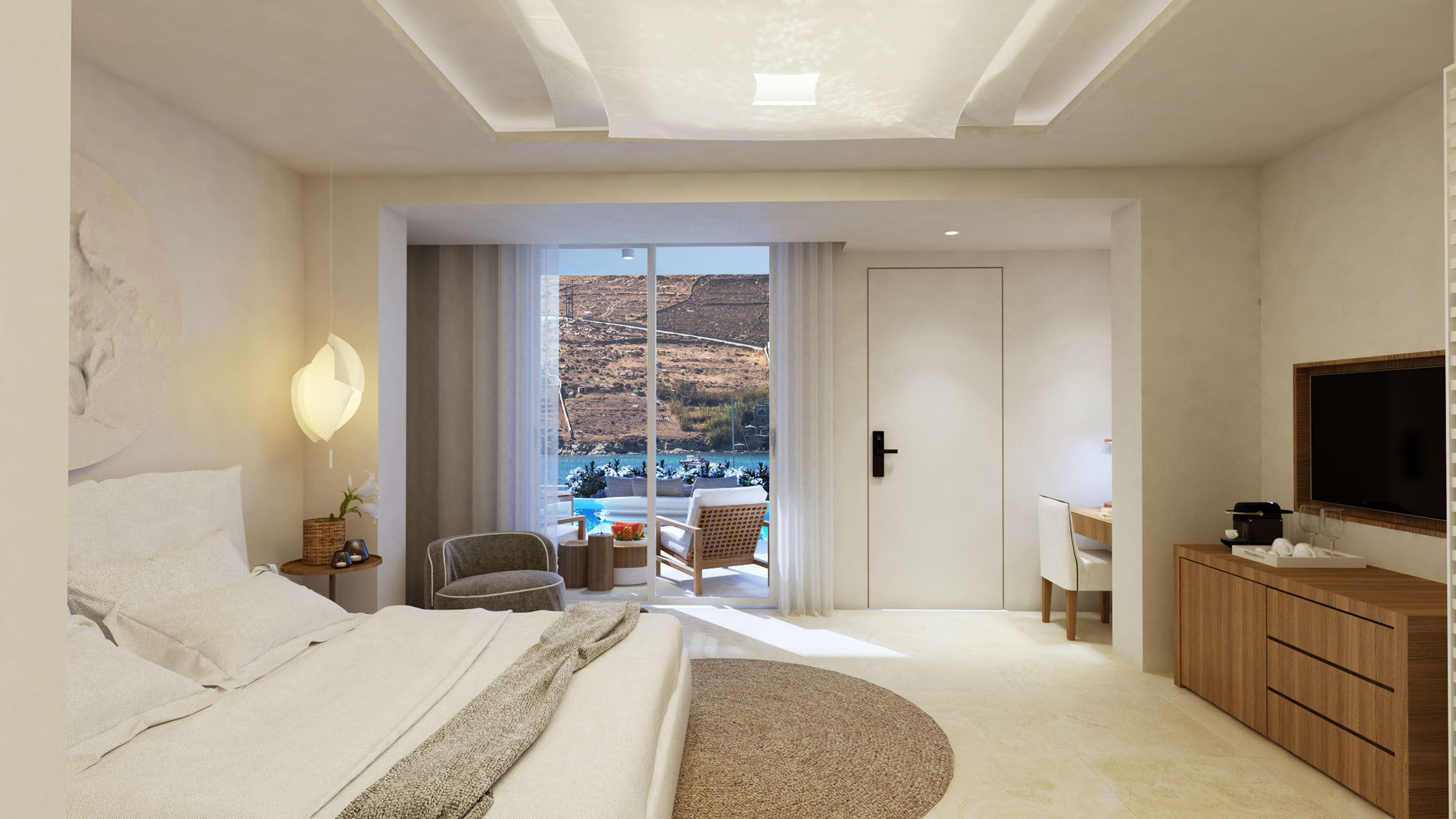 Once in Mykonos. Design Room Sea View with Chill Out Pool