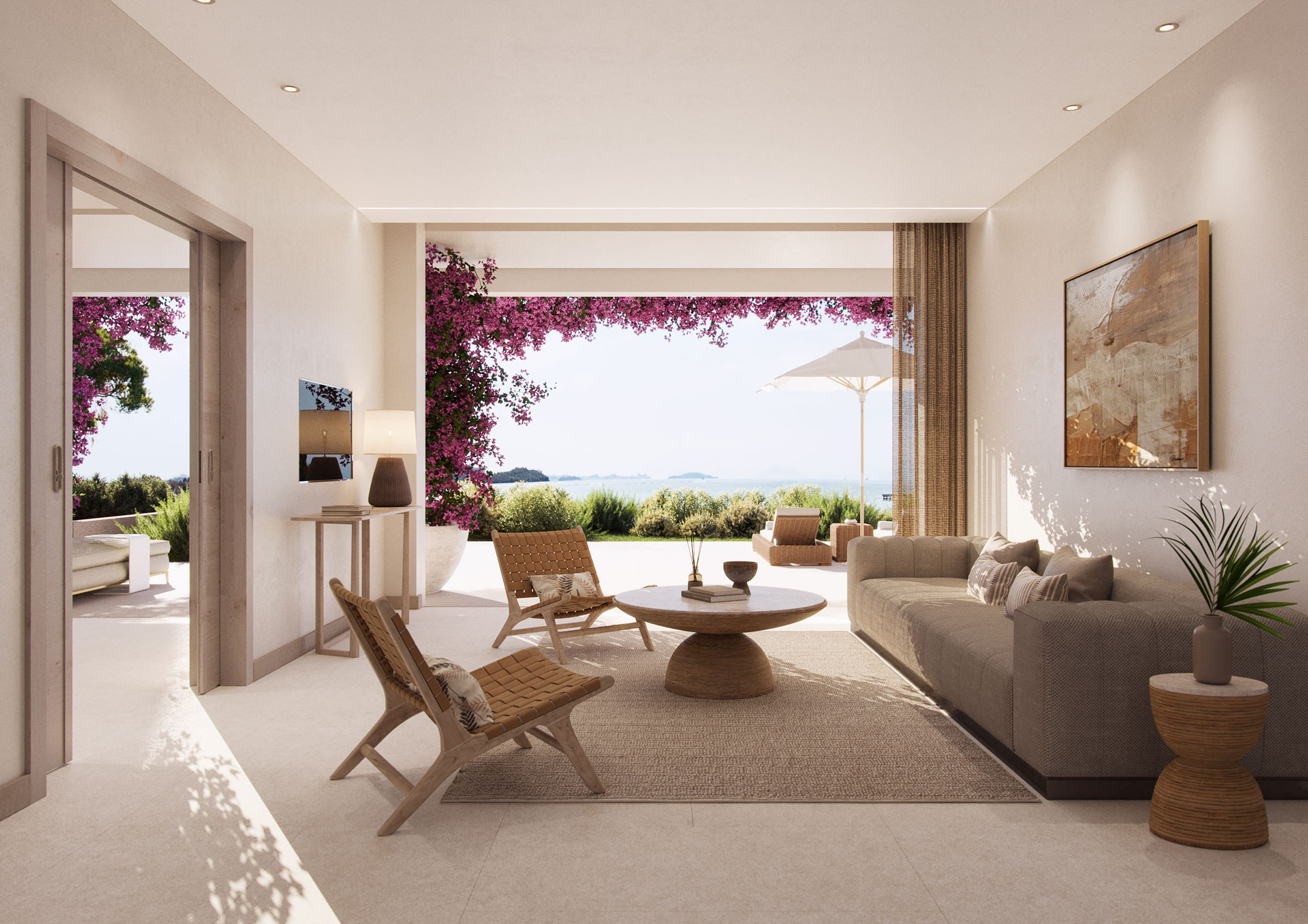 Deluxe Two Bedroom Suite, Private Garden, Sea View