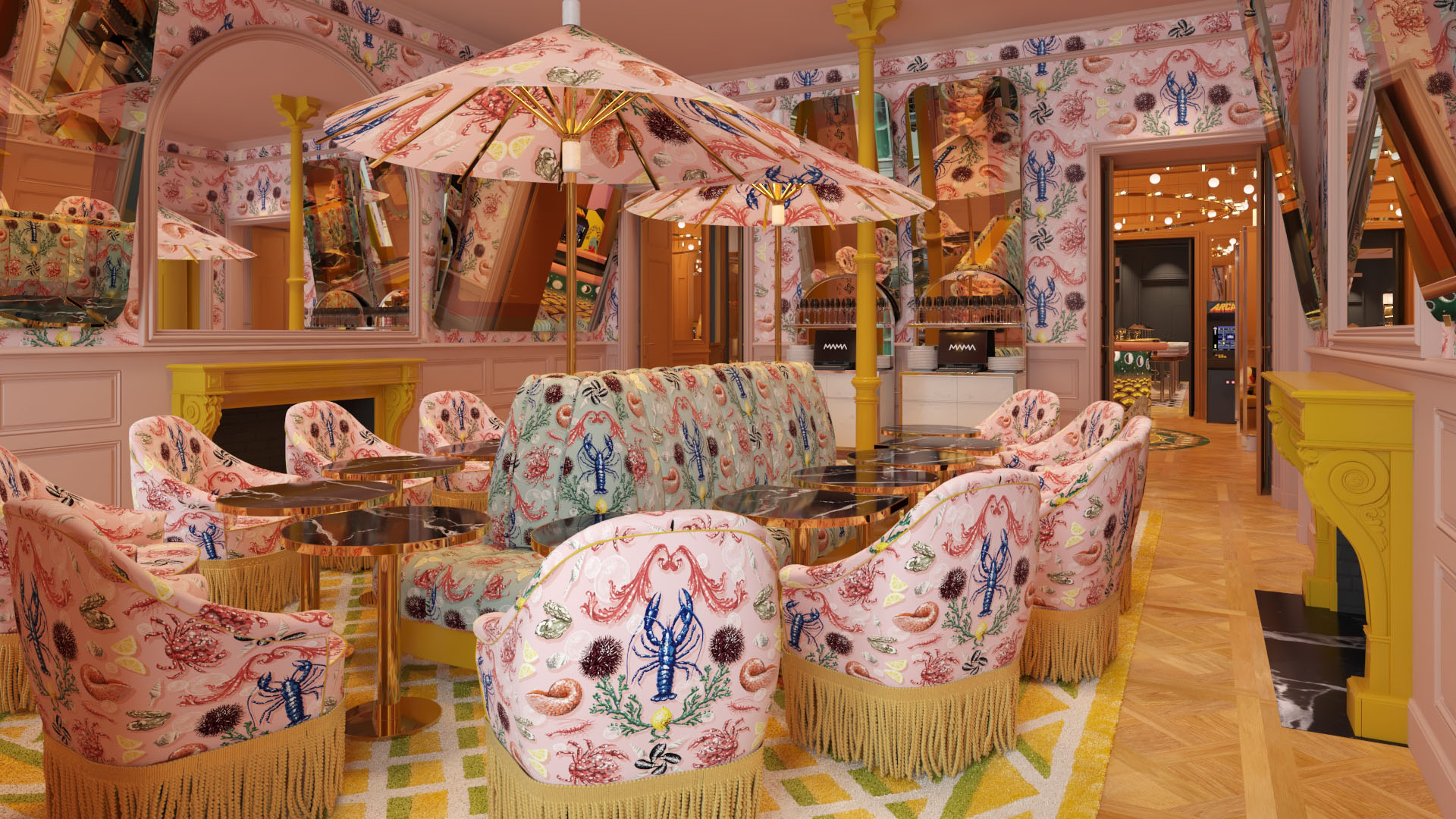 Mama Shelter Rennes, Brittany, France. Lounge (rendering).