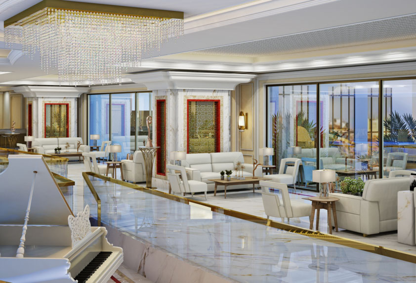 NH Collection Oasis Doha Hotel Lobby Lounge View Sofas