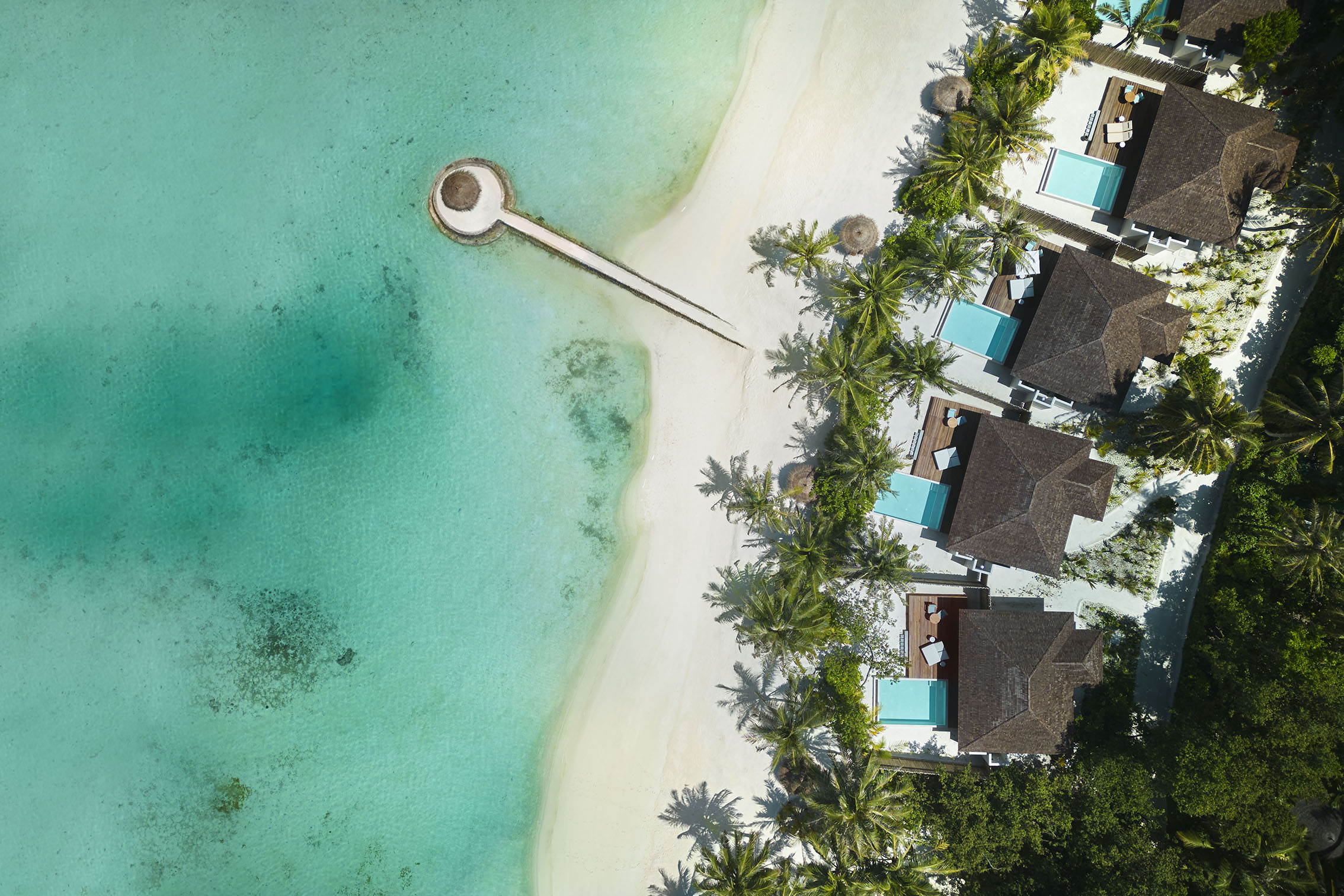Beach Pool Villas - aerial view with lagoon