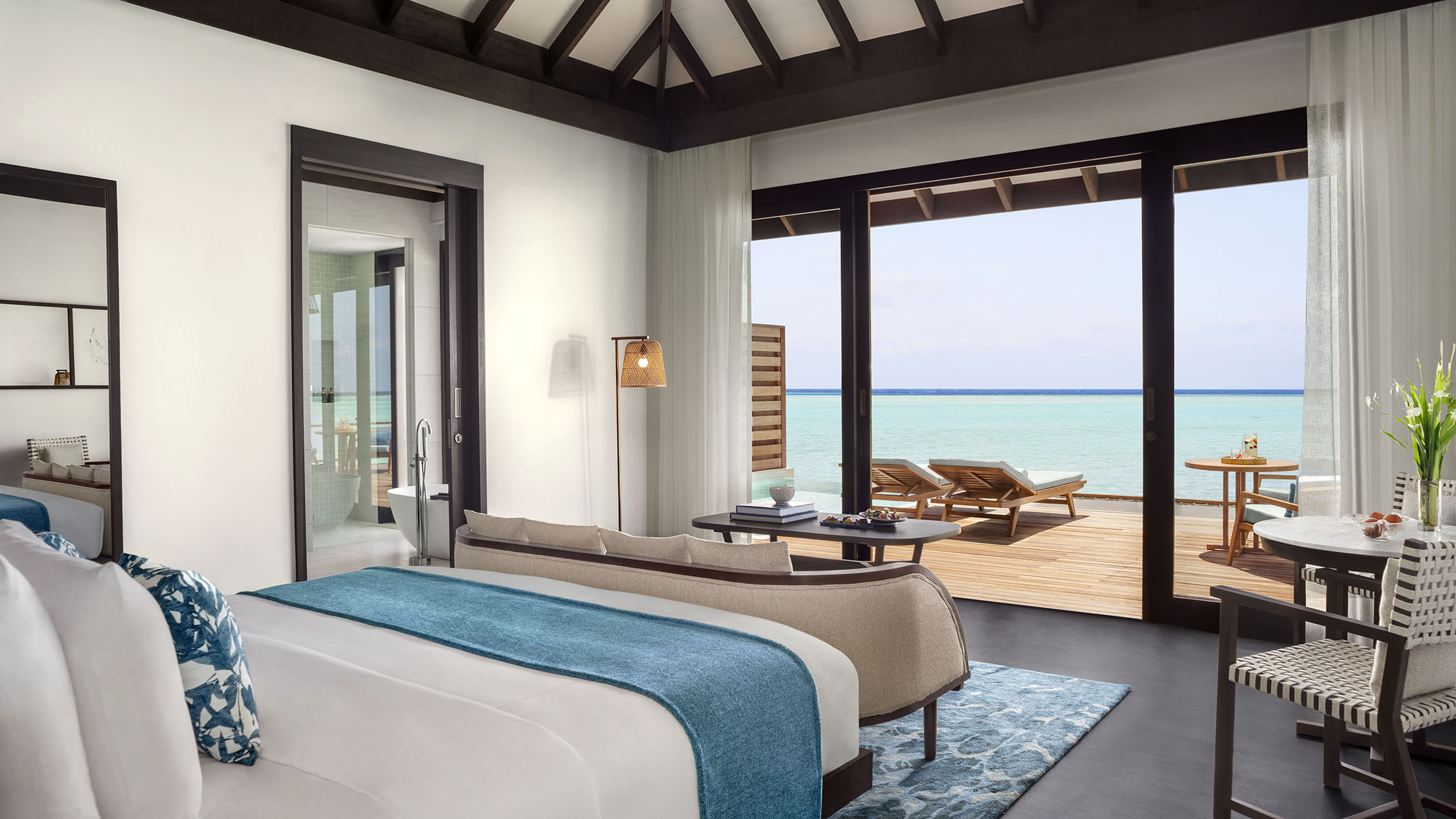Deluxe Over Water Pool Villa - bedroom with view