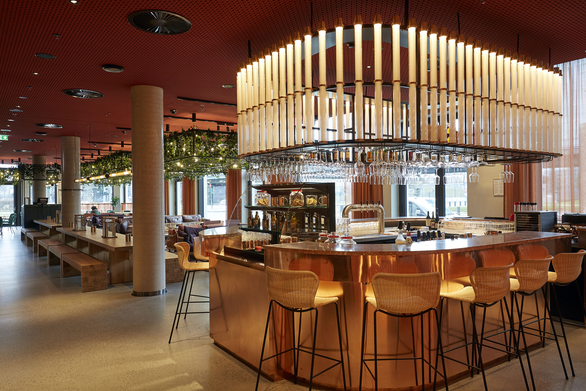 Scandic Frankfurt Hafenpark, Frankfurt, Germany. Bar area