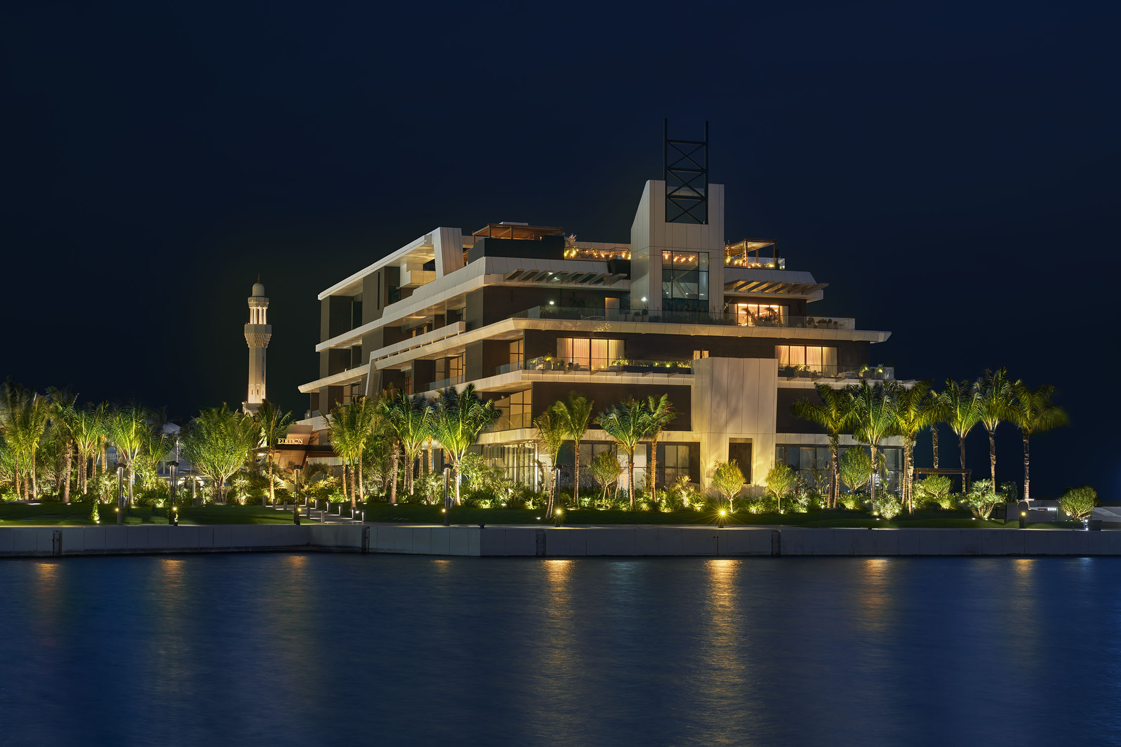 The Jeddah EDITION is a sleek low-rise building designed to resemble a superyacht
